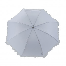 Ombrelle blanche avec finition froufrou dentelle blanc