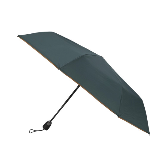 Parapluie Femme Pliant Vert Finition Café