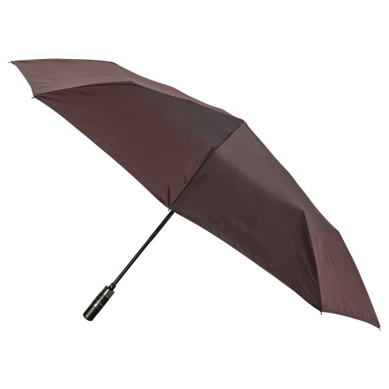 Mini-Parapluie Pliant Homme Naples Bordeaux automatique poignée bois droite