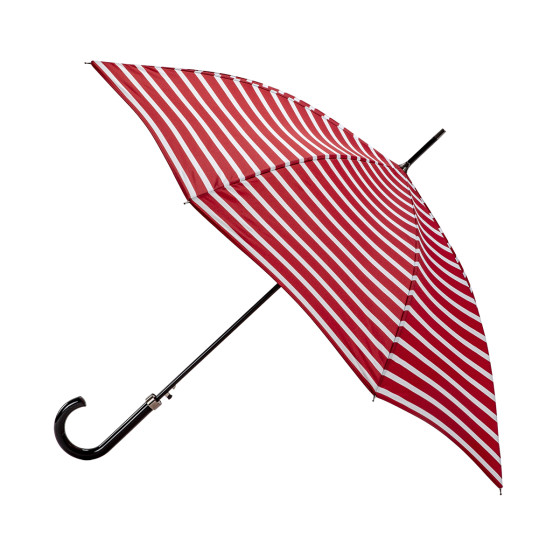 Parapluie Canne Femme Marinière ROUGE