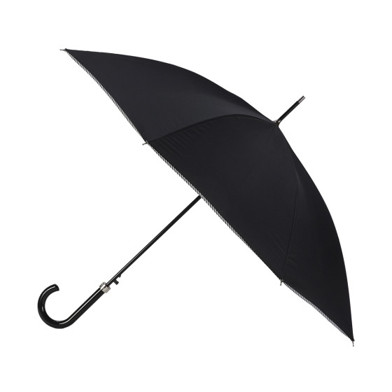 Parapluie Canne Femme Noir finition Noir RAYURES