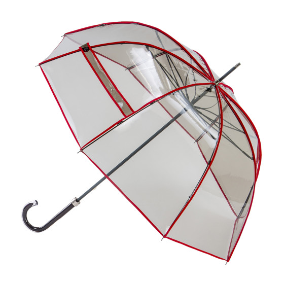 Parapluie Transparent fumé bordé rouge