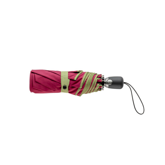 Parapluie Femme Pliant Rose finition Kaki fermé