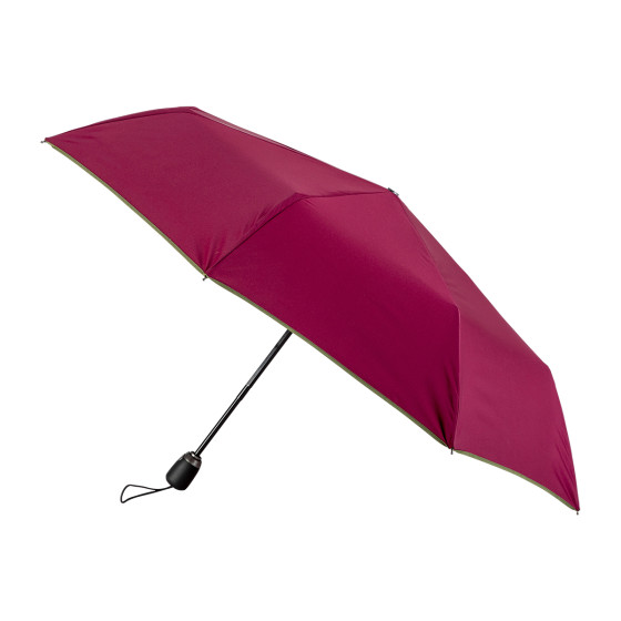 Parapluie Femme Pliant Rose finition Kaki côté