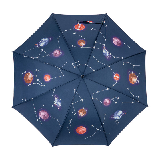 Parapluie femme canne CONSTELLATION face
