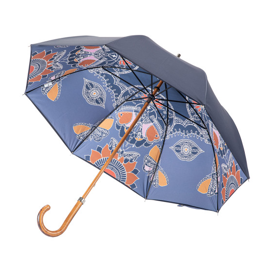 Parapluie femme canne DOUBLÉ MANDALA intérieur