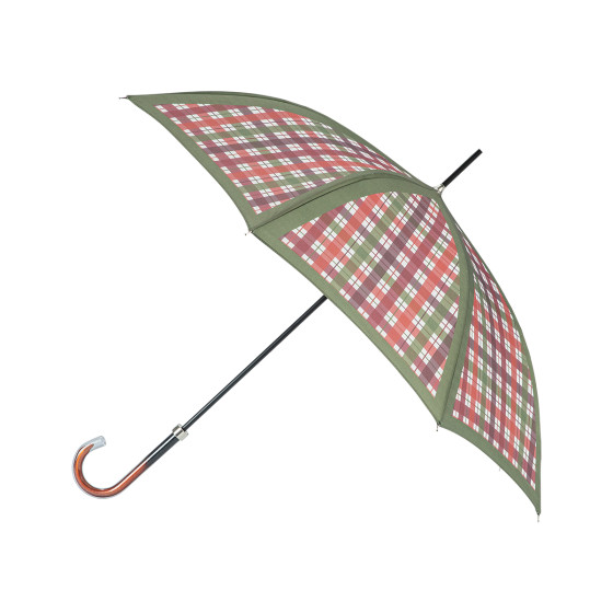 Parapluie femme canne CARREAUX CAMPAGNARDS côté