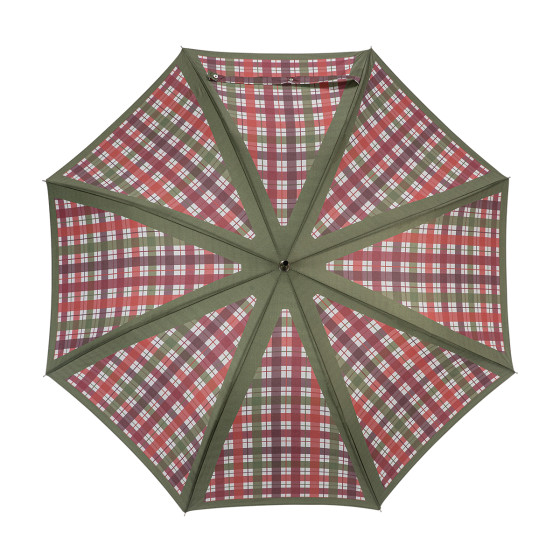 Parapluie femme canne CARREAUX CAMPAGNARDS face