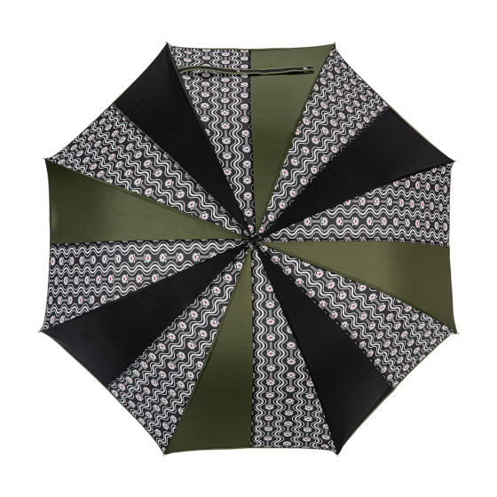 Parapluie femme canne EVENTAIL WOODSTOCK face