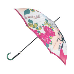 Parapluie femme canne BALLERINE ouvert de face