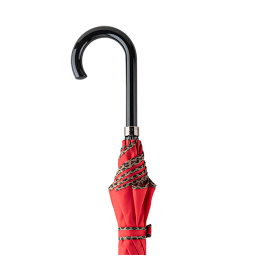 Parapluie Femme Canne Uni Rouge finition LÉOPARD shooting
