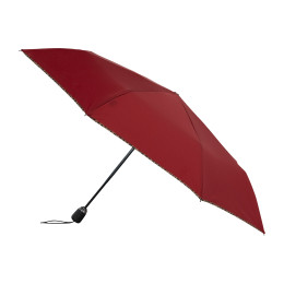 Parapluie Femme Pliant Uni Bordeaux finition LÉOPARD